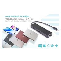 i-tec USB-C 3.1 Slim 3-portový HUB + RJ-45