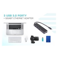 i-tec USB-C 3.1 Slim 3-portový HUB + RJ-45