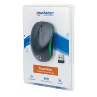 MANHATTAN Myš Success, USB optická, 1000 dpi, černo-zelená