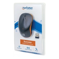 MANHATTAN Myš Success, USB optická, 1000 dpi, černo-oranžová