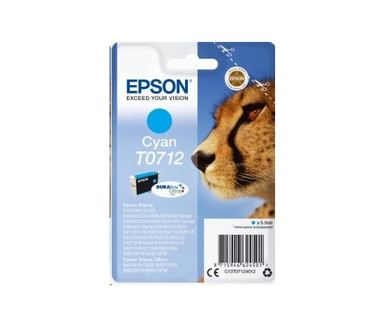 EPSON ink bar Singlepack Cyan T0712 DURABrite Ultra Ink (5,5 ml)