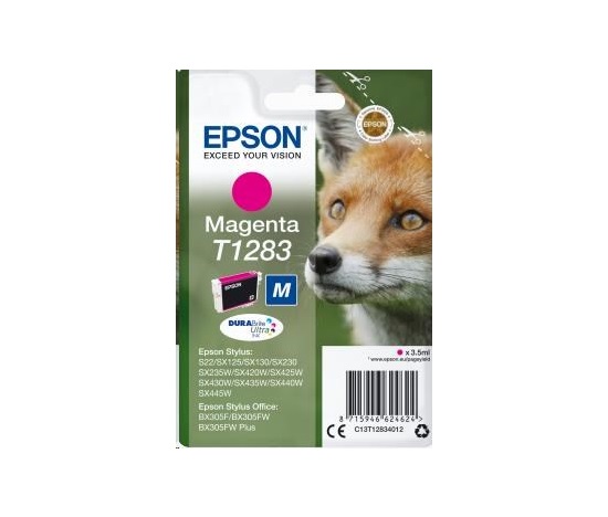 EPSON ink bar Singlepack "Liška" Magenta T1283 DURABrite Ultra Ink (3,5 ml)