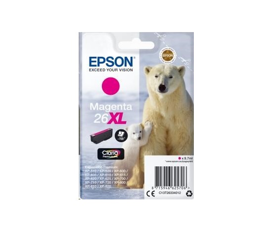 EPSON ink bar Singlepack "Lední medvěd" Magenta 26XL Claria Premium Ink