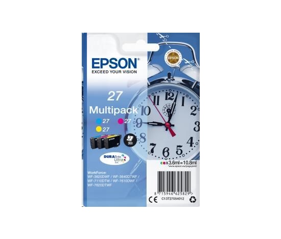 EPSON ink Multipack 3-colour "Budík" 27 DURABrite Ultra Ink