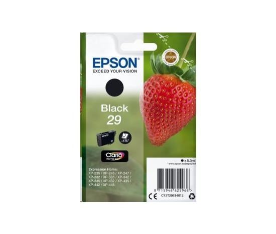 EPSON ink čer Singlepack "Jahoda" Black 29 Claria Home Ink