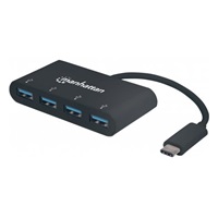 MANHATTAN USB 3.1 Gen 1 Type-C Hub, 4 Type-A Ports, Bus Power