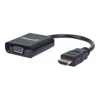 MANHATTAN převodník z HDMI na VGA (HDMI Male to VGA Female, black, Polybag)