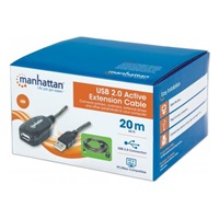MANHATTAN Kabel USB 2.0 A-A, aktivní prodlužovací 20m, Daisy-Chainable