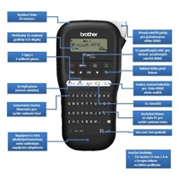 BROTHER tiskárna štítků PT-H110 - 12mm, pásky TZe - popisovač