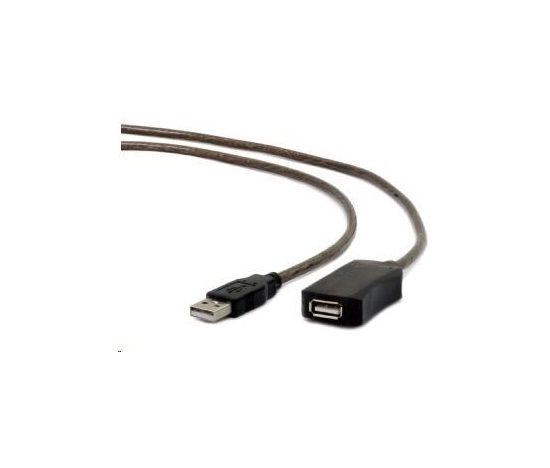 GEMBIRD USB 2.0 aktivní prodlužka, 10m, černá