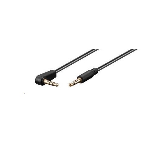 PREMIUMCORD Kabel Jack 3,5mm - 3,5mm konektor 90° M/M 1m