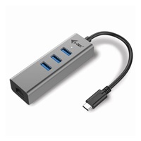 i-tec USB-C Metal 3-portový HUB s Gigabit Ethernet adapterem
