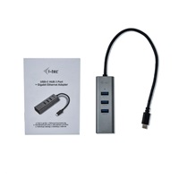 i-tec USB-C Metal 3-portový HUB s Gigabit Ethernet adapterem