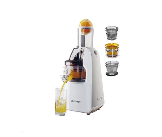 Concept LO7066 šnekový odšťavňovač, 240 W, 57 dB, objem 1000 ml, 60 RPM, zpětný chod, bílá