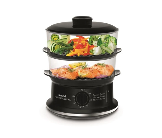 Tefal Convenient VC140131 parní hrnec, 900 W, 6 l, miska na rýži, černá