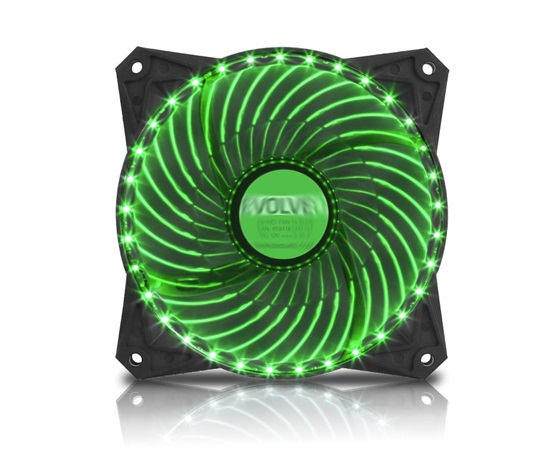 EVOLVEO 12L2GR ventilátor 120mm, 33 LED, zelený, 3pin