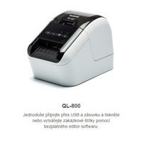 BAZAR - BROTHER tiskárna štítků QL-800 - 62mm, termotisk, USB, Profesionální Síťová Tiskárna Štítků - pošk. obal