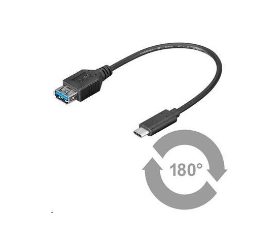 PREMIUMCORD Adaptér USB 3.1 C/male - USB 3.0 A/female, OTG, 0,2m