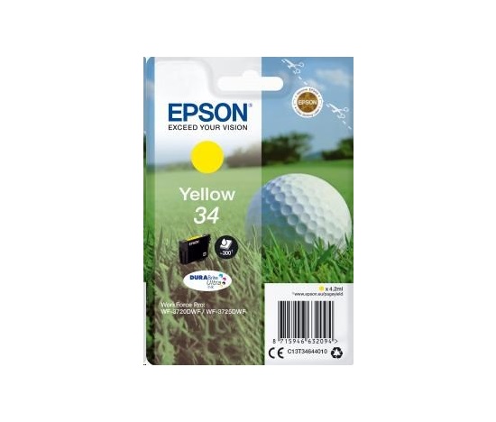 EPSON ink bar Singlepack "Golf" Yellow 34 DURABrite Ultra Ink 4,2 ml, BAR 300 stran