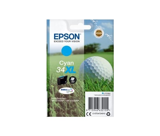 EPSON ink bar Singlepack "Golf" Cyan 34XL DURABrite Ultra Ink 10,8 ml, BAR 950 stran