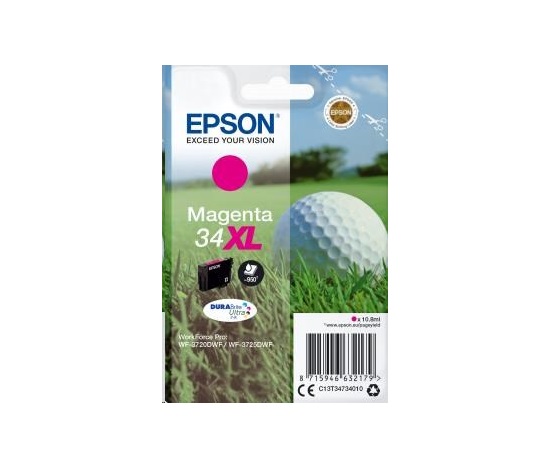EPSON ink bar Singlepack "Golf" Magenta 34XL DURABrite Ultra Ink 10,8 ml, BAR 950 stran