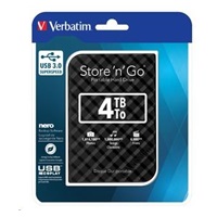 VERBATIM HDD 2.5" 4TB Store ‘n‘ Go Portable Hard Drive USB 3.0, Black