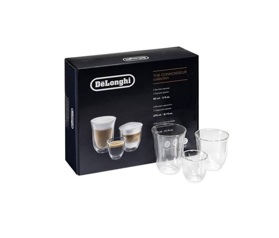 DeLonghi DLSC302 kolekce sklenic Connoisseur - 2x espresso, 2x cappuccino, 2x latte macchiato