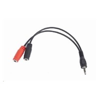 GEMBIRD Kabel rozdvojka jack 3,5mm (4 pólový) na 2x3,5mm M/F, 20cm, černý