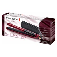 Remington S9600 žehlička na vlasy, rychlonahřívání, regulace teploty, automatické vypnutí, červená