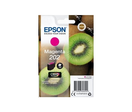 EPSON ink bar Singlepack "Kiwi" Magenta 202 Claria Premium Ink 4,1 ml, BAR 300 stran