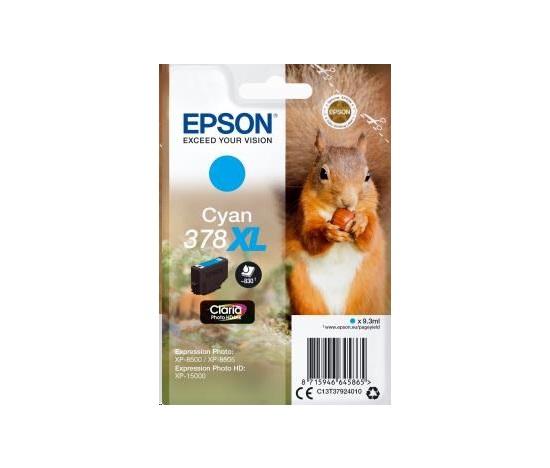 EPSON ink bar Singlepack Cyan 378XL Claria Photo HD Ink 9,3 ml, BAR 830 stran