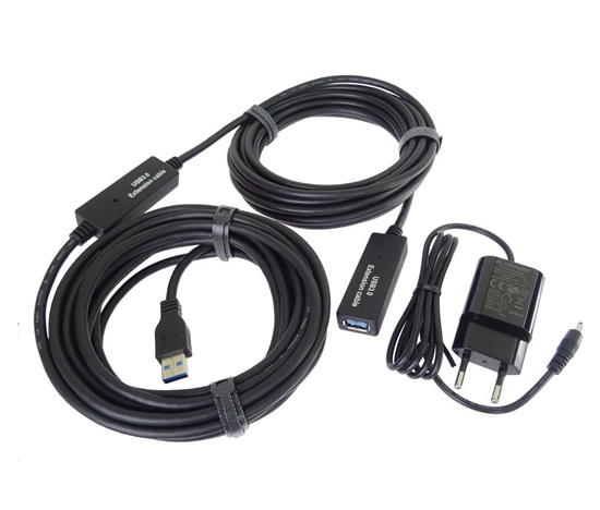 PremiumCord USB 3.0 repeater a prodlužovací kabel A/M-A/F 10m