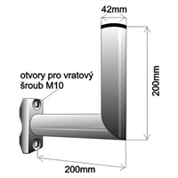 Držák antény na balkón, délka 20cm