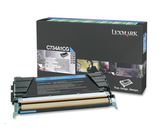 LEXMARK toner CYAN C734, C736, X734, X736, X738 na 6000 stran