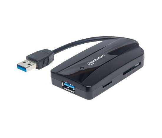 MANHATTAN SuperSpeed USB 3.0 Hub & čtečka karet, 3 porty
