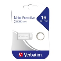 VERBATIM Flash Disk 16GB Metal Executive, USB 2.0, stříbrná