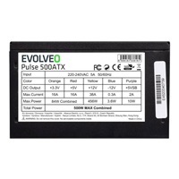 EVOLVEO Pulse 500ATX, zdroj 500W, ATX, tichý, bulk, záruka 3 roky, černý
