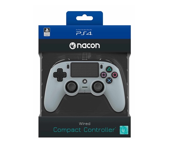 Nacon Wired Compact Controller - ovladač pro PlayStation 4 - šedý