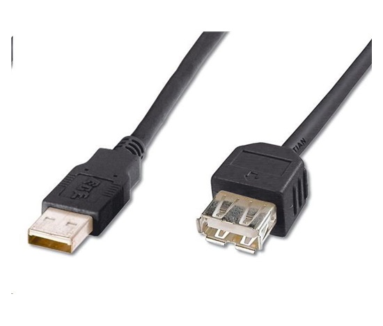 PremiumCord USB 2.0 kabel prodlužovací, A-A, 3m černá