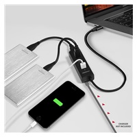 AXAGON HUE-S2C, 4x USB 3.0 CHARGING hub, micro USB nap. konektor, kabel USB-C 40cm