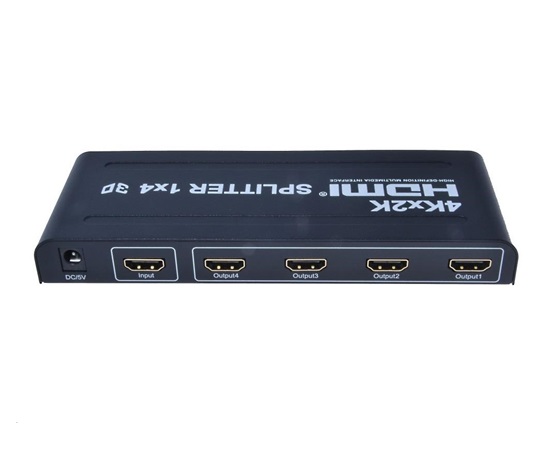 PremiumCord HDMI splitter 1-4 porty, kovové pouzdro, 4K, FULL HD, 3D
