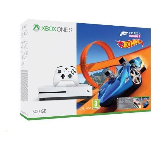 XBOX ONE S 500GB bílá + Forza Horizon 3 + Hot Wheels