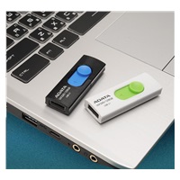 ADATA Flash Disk 64GB UV320, USB 3.1 Dash Drive, bílá/zelená
