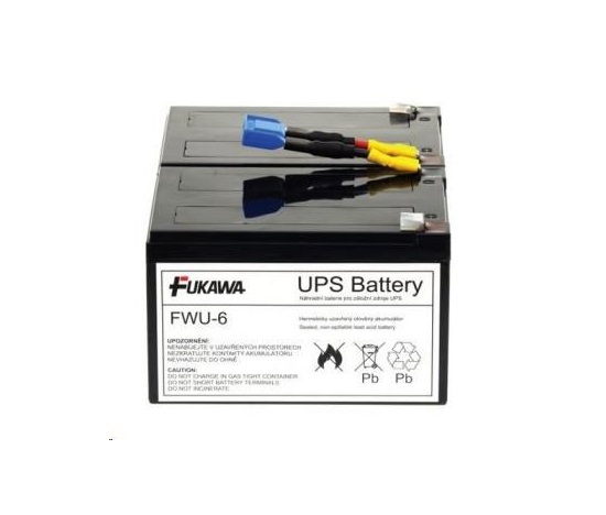 Baterie - FUKAWA FWU-6 náhradní baterie za RBC6 (12V/12Ah, Faston 250), životnost 3-5let