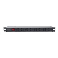 Intellinet rozvodný panel PDU, 8x C13 zásuvka, rack 1U, 2m odpojitelný kabel