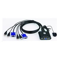 ATEN 2-port KVM USB mini, 1m kabely, DO