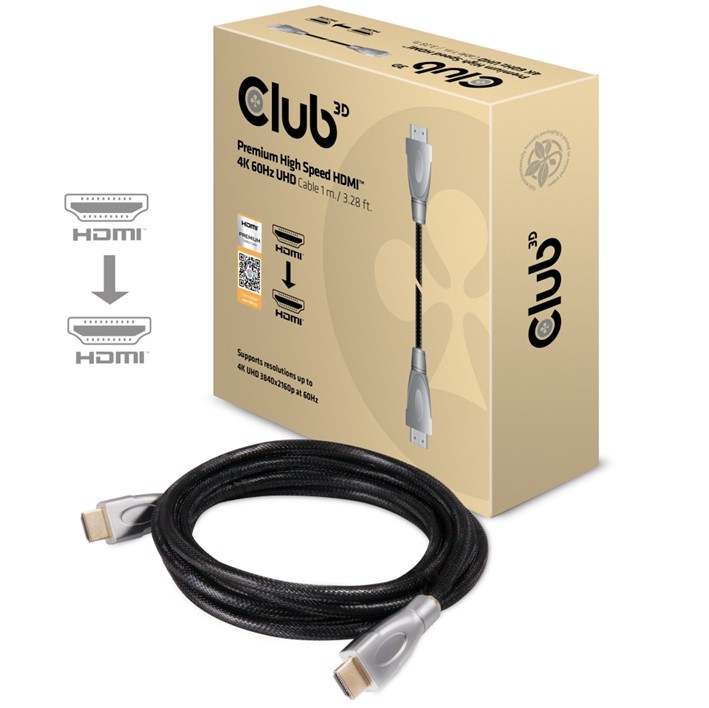 Obr. Club-3D Premium High Speed HDMI 2.0 4K60Hz UHD Cable 1m/3.28ft 873055a