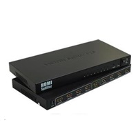 PremiumCord HDMI splitter 1-8 portů kovový s napájecím adaptérem, 4K, 1080p, 3D
