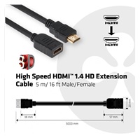 Club3D Kabel prodlužovací HDMI 1.4, 5m