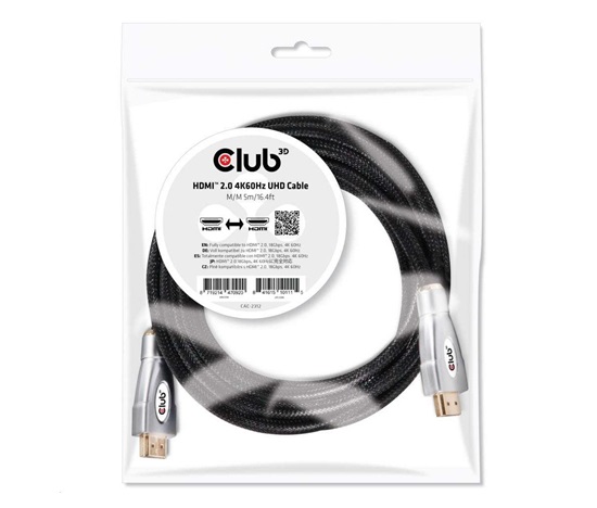 Club3D Kabel HDMI 2.0, High Speed 4K60Hz UHD (M/M), 5m